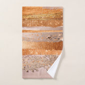 銅金ゴールドストロークのグラマテクスチャ バスタオルセット (ハンドタオル)