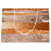 銅金ゴールドストロークのグラマテクスチャ ラージペーパーバッグ (正面)