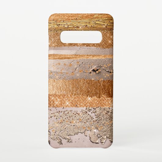 銅金ゴールドストロークのグラマテクスチャ SAMSUNG GALAXYケース (裏面)