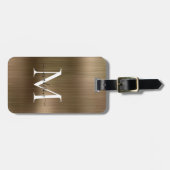 銅金ゴールドブラシ仕上げ金属スクリプトモノグラムグラムGlam ラゲッジタグ (正面横)