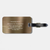 銅金ゴールドブラシ仕上げ金属スクリプトモノグラムグラムGlam ラゲッジタグ (裏面横)