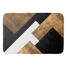 銅金ゴールドブラックジオメトリックシック バスマット