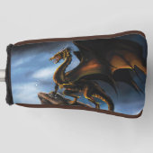 銅金ゴールドブラックドラゴン ゴルフヘッドカバー (正面)