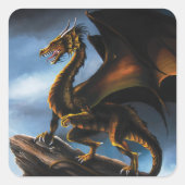 銅金ゴールドブラックドラゴン スクエアシール (正面)