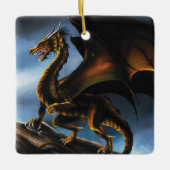 銅金ゴールドブラックドラゴン セラミックオーナメント (正面)