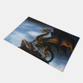 銅金ゴールドブラックドラゴン ドアマット (アングル)