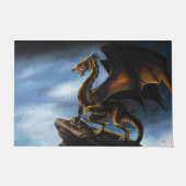 銅金ゴールドブラックドラゴン ドアマット (正面)