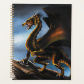 銅金ゴールドブラックドラゴン プランナー手帳 (正面)