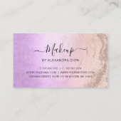 銅金ゴールドモダングリッターパープルメイクアップアーティスト ロイヤリティカード (裏面)