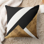 銅金ゴールド幾何白黒 クッション (ブランケット)