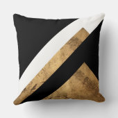銅金ゴールド幾何白黒 クッション (裏面)