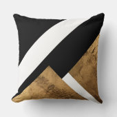 銅金ゴールド幾何白黒 クッション (正面)