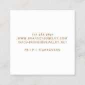 銅金ゴールド抽象芸術ジュエリー設計者 スクエア名刺 (裏面)