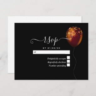 銅金ゴールド紙吹雪バルーン 出欠カード