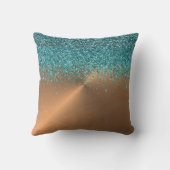 銅金属フェイクグリッターターコイズパティーナ クッション (裏面)