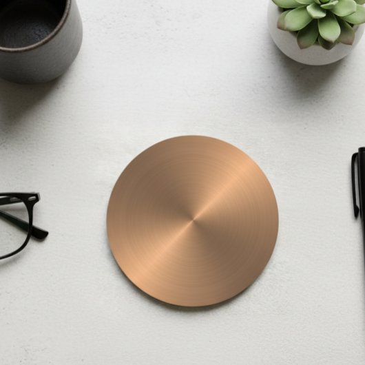 銅金属ルックサーキュラーメタリック ラウンドペーパーコースター