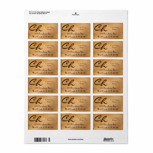 銅金属住所 シール (フルシート)