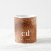 銅金属名イニシャル コーヒーマグカップ (中央)