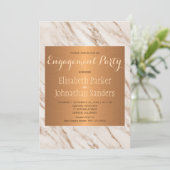 銅金属大理石トレンディー婚約パーティ 招待状 (スタンド正面)