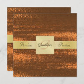 銅金属金ゴールドモフェイクノグラムフォーマル招待状 招待状 (正面/裏面)