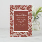 銅錆ダマスクブライダルシャワーカスタム 招待状 (スタンド正面)