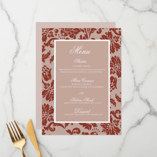 銅錆ダマスコウェディングフラットメニュー メニュー (正面/裏面インサイチュ)