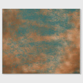 銅錆ティール（緑がかった色）パティーナメタリックアーバン抽象芸術 ラッピングペーパー (フラット)