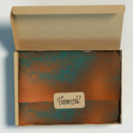 銅錆ティール（緑がかった色）パティーナメタリックガラス抽象芸術 ラッピングペーパー