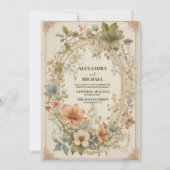 銅錆トーンエレガスタイリッシュントウェディング 招待状 (正面)