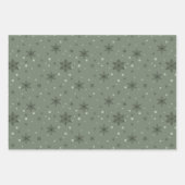 銅鐘と緑の雪の結晶クリスマス ラッピングペーパーシート (正面2)