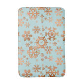 銅雪片モノグラムロビン卵ブルーバスマット バスマット (正面縦)