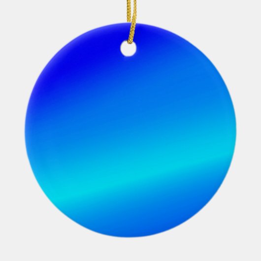 銅青グラデーション水色抽象芸術パステル セラミックオーナメント (正面)