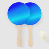 銅青グラデーション水色抽象芸術パステル ハンドファン (正面&裏面)