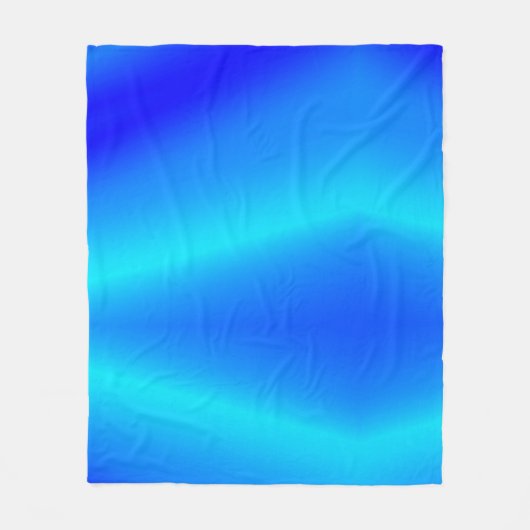 銅青グラデーション水色抽象芸術パステル フリースブランケット (正面)