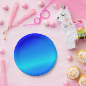 銅青グラデーション水色抽象芸術パステル ペーパープレート (パーティー)