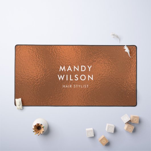 銅青銅の輝スタイリッシュきフェイク箔（大） デスクマット (キッズテーブル)