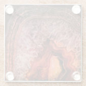 銅青銅合金鉱物ジェムストーン ガラスコースター (裏面)