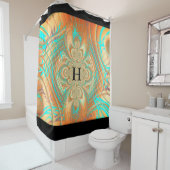 銅青銅抽象芸術模様シャワーカーテン シャワーカーテン (インサイチュ)