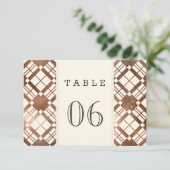 銅青銅素朴農家の格子付きテーブル番号 招待状 (スタンド正面)