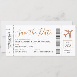 銅飛行機チケット保存日 案内状