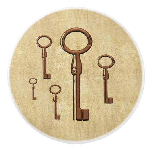 銅骨格鍵ノブ セラミックノブ (正面)