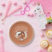 銅7周年記念写真ハート紙プレート ペーパープレート (パーティー)