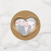 銅8周年記念結婚ハートと写真 コンフェッティ (スモール正面)