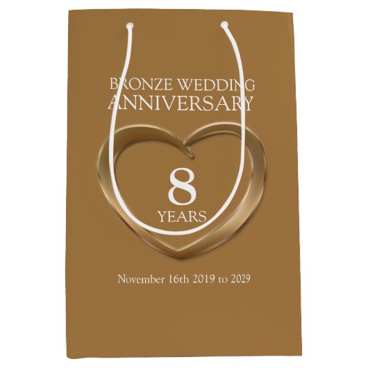 銅8周年記念結婚写真抱き枕 ミディアムペーパーバッグ (正面)