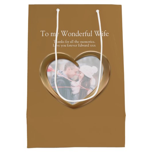 銅8周年記念結婚写真抱き枕 ミディアムペーパーバッグ (裏面)