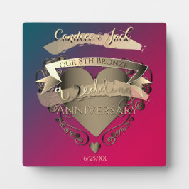 「銅8周年記念結婚」トルマリン フォトプラーク