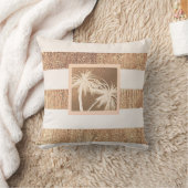 銅&クリームトロピカルパームツリーズシモダンック クッション (ブランケット)