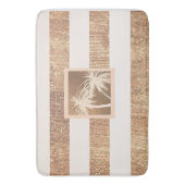 銅&クリームトロピカルパームツリーズスパークルシック バスマット (正面縦)