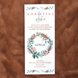 銅、グリーンパイン針リース結婚ズ 招待状