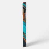 銅(ターコイズ抽象芸術) iPhoneケース (左側面)